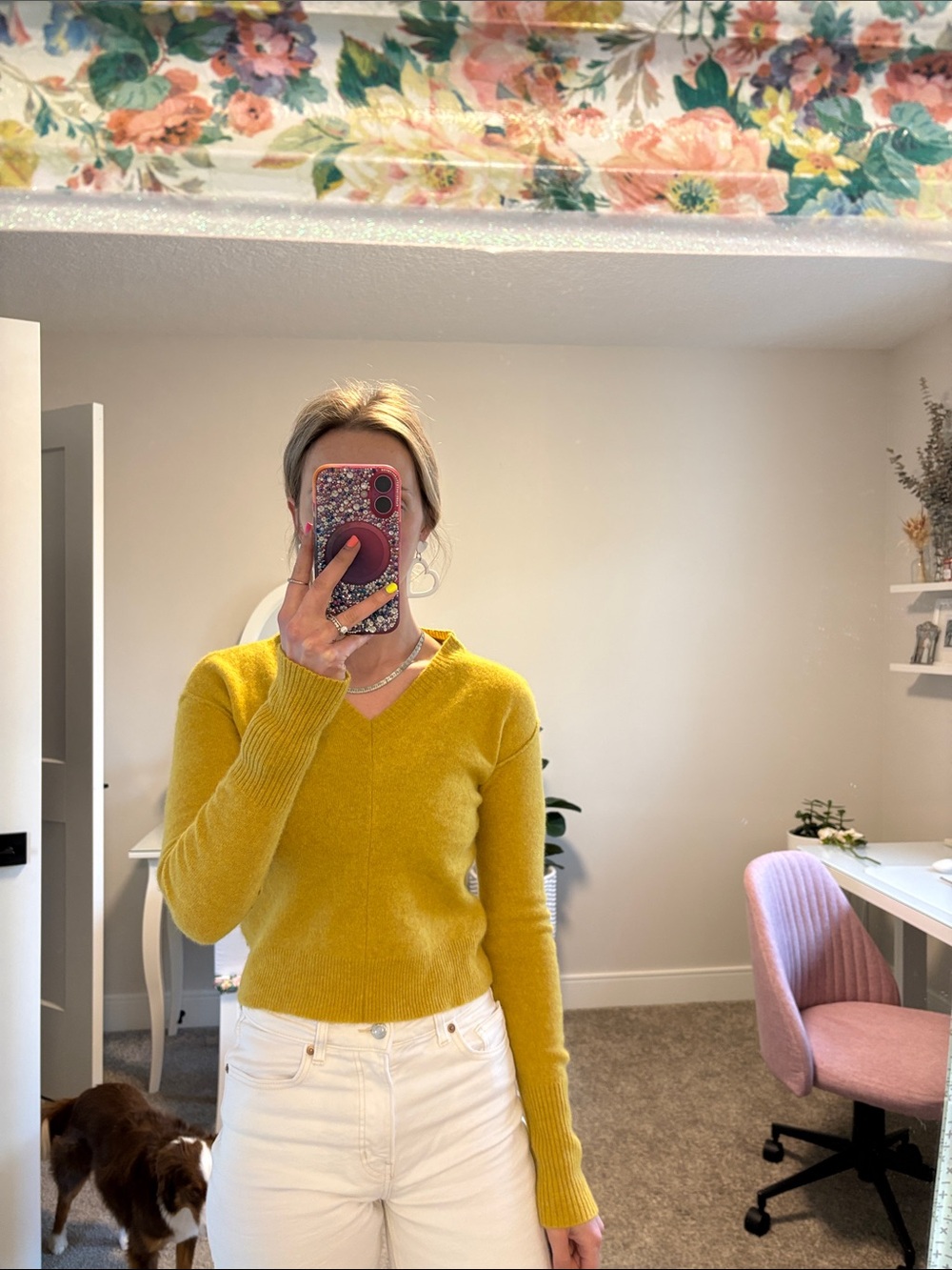 Free People “Stellar” Cashmere V-Neck Sweater